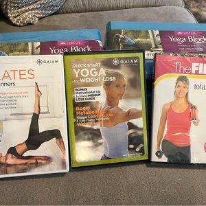Yoga blocks and dvds